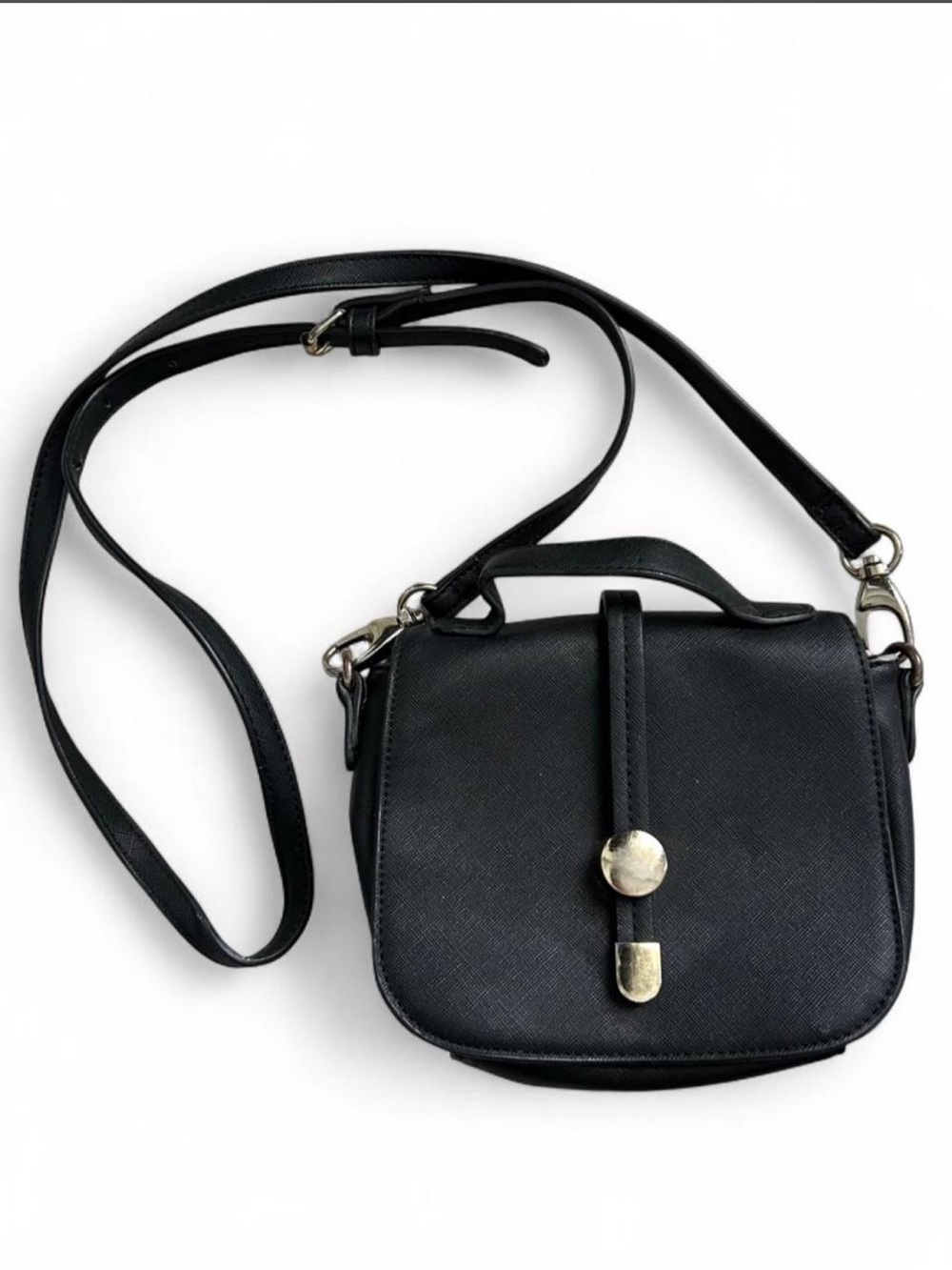 Classic Black Crossbody Bag with Top Handle